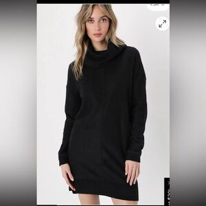 NWT Lulus Super Soft Black Turtleneck Sweater Dress SZ S